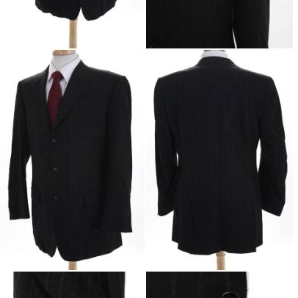 Canali Wool Three Button Double Collared Blazer 54 - image 2
